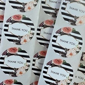 40 Small Thank You Stickers! (Quarter Size)